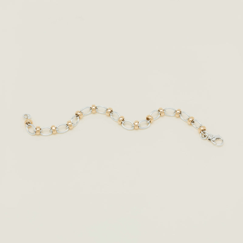 9ct Yellow Gold & Sterling Silver Belcher Bracelet - Bracelet - Walker & Hall