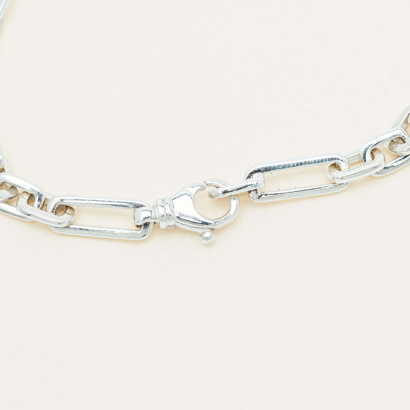 Sterling Silver Paperclip Figaro Bracelet - Bracelet - Walker & Hall