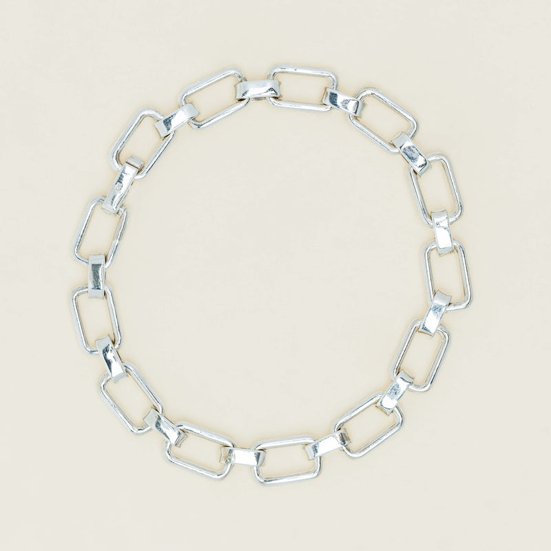 Sterling Silver Fancy Rectangular Link Bracelet - Bracelet - Walker & Hall