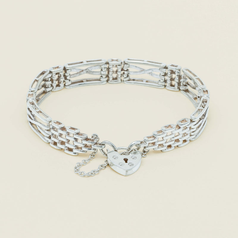 Deja Vu Sterling Silver Gate Bracelet with Padlock