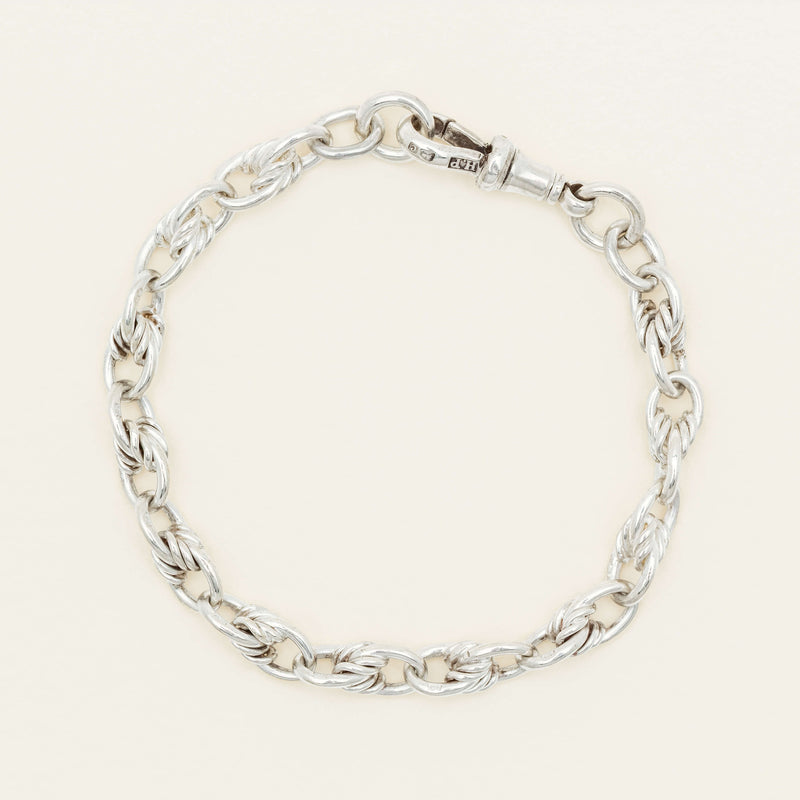 Deja Vu Sterling Silver Prince of Wales Link Bracelet