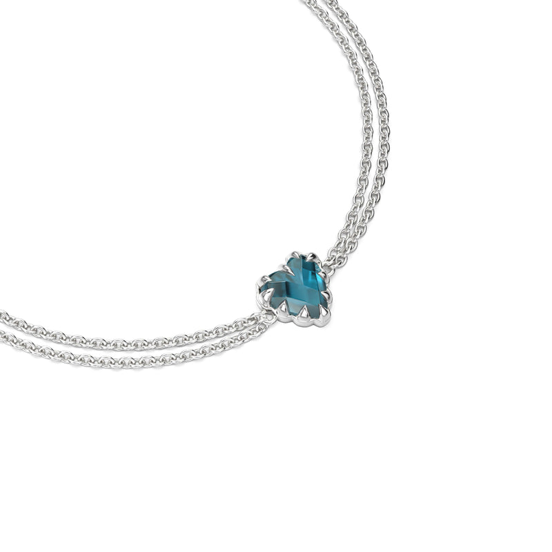 SGC x W&H London Blue Topaz Love Claw Bracelet - Silver - Necklace - Walker & Hall