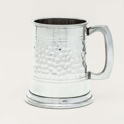 English Pewter Half Pint Hammered Tankard -  - Walker & Hall