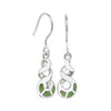 Sterling Silver NZ Greenstone Drop Earrings-Earrings-Walker & Hall