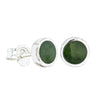 Sterling Silver NZ Greenstone Stud Earrings-Earrings-Walker & Hall