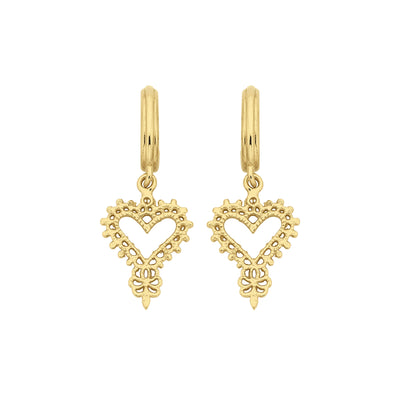 Zoe & Morgan Mini Gypsy Heart Earrings - Gold Vermeil - Earrings - Walker & Hall