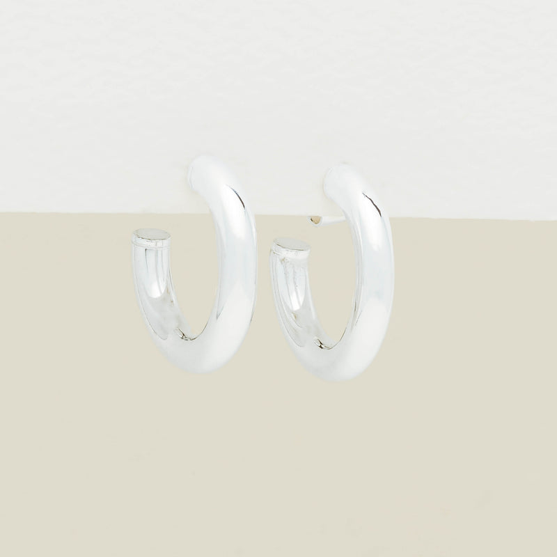 Sterling Silver Hoop Stud Earrings - Earrings - Walker & Hall