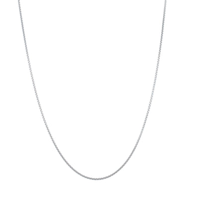 Sterling Silver Round Box Link Chain Necklace-Necklace-Walker & Hall
