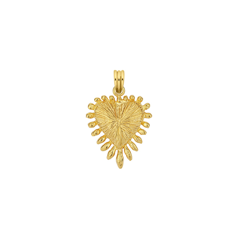 Zoe & Morgan Heart Rays Charm - Gold Vermeil - Charm - Walker & Hall