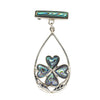 Deja Vu Silver Paua Four Leaf Clover Brooch-Brooch-Walker & Hall