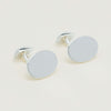 Sterling Silver Oval Button‑Back Cufflinks