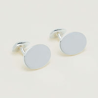 Sterling Silver Oval Button‑Back Cufflinks - Cufflinks - Walker & Hall