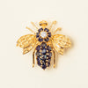 Deja Vu 14ct Yellow Gold Sapphire & Diamond Bee Brooch - Brooch - Walker & Hall