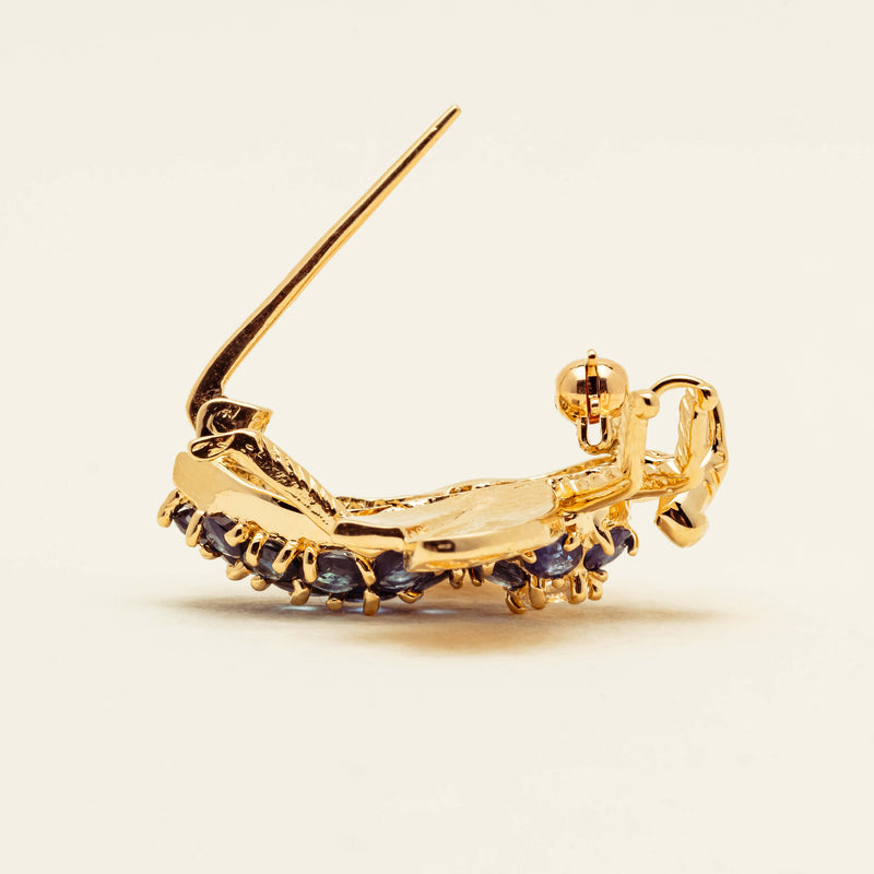 Deja Vu 14ct Yellow Gold Sapphire & Diamond Bee Brooch - Brooch - Walker & Hall