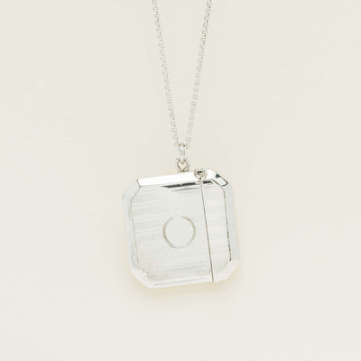 Vintage Sterling Silver Octagonal Vesta Case With Chain