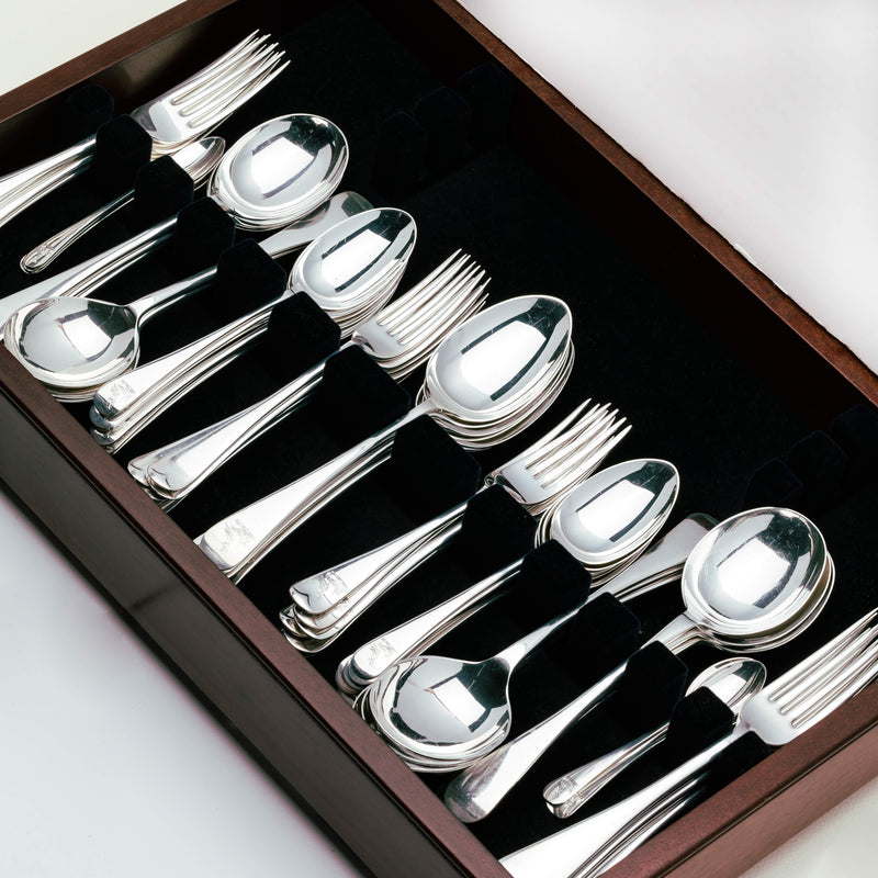 Sterling Silver Old English Pattern 12-Place Cutlery Canteen - Silverware - Walker & Hall