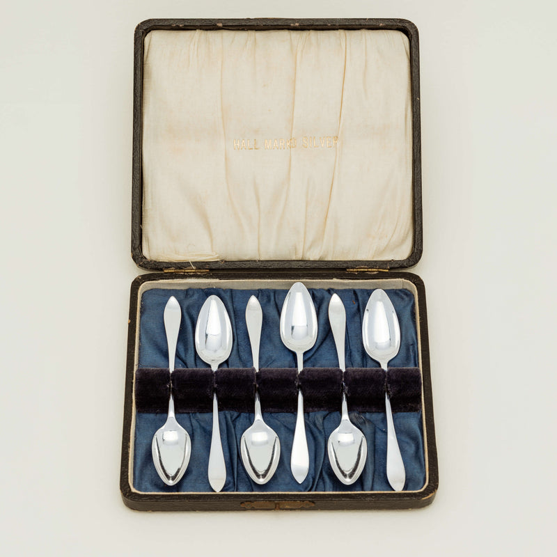 Sterling Silver Grapefruit Spoon Set - Birmingham 1926 - Silverware - Walker & Hall