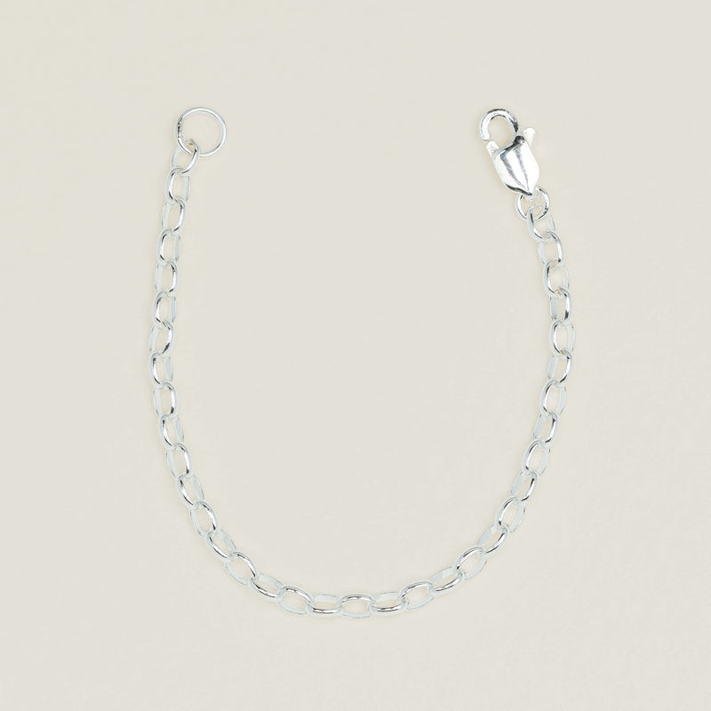 Sterling Silver Oval Belcher Chain Extender - 10cm