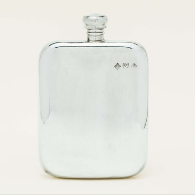 English Pewter Victorian Hip Flask - Silverware - Walker & Hall