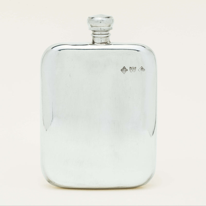 English Pewter Victorian Hip Flask - Silverware - Walker & Hall
