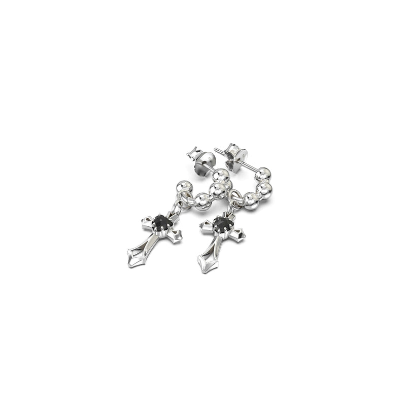 Stolen Girlfriends Club Blind Faith Earrings - Silver & Onyx - Earrings - Walker & Hall