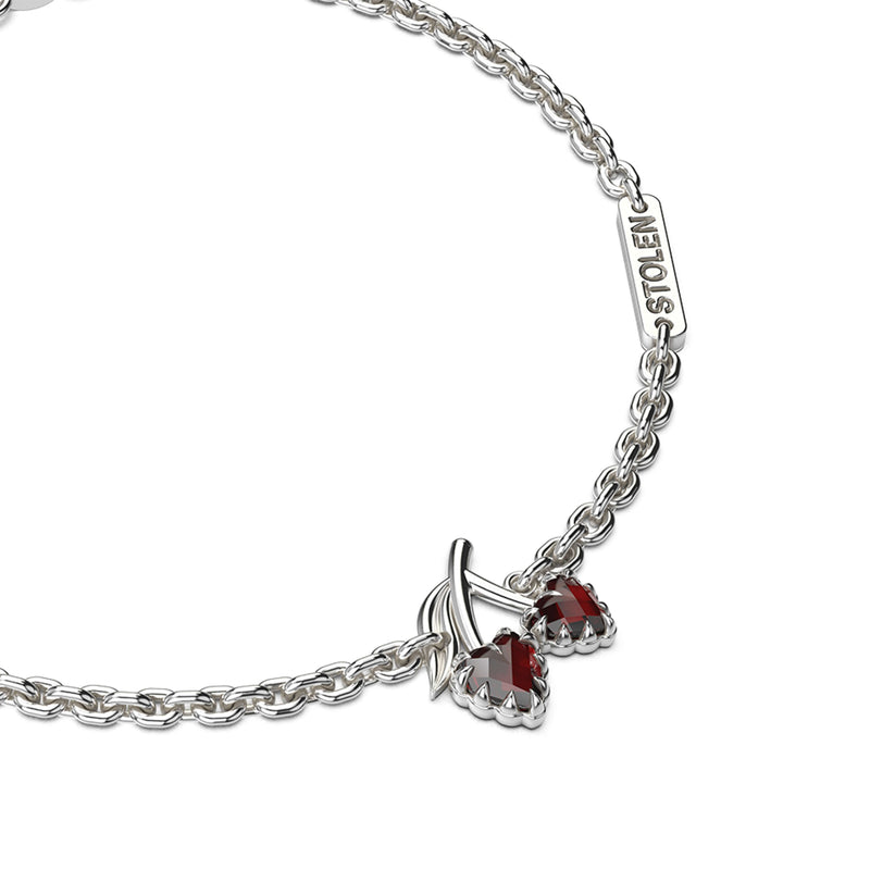 Stolen Girlfriends Club x Walker & Hall Love Cherry Bracelet - Silver & Garnet - Bracelet - Walker & Hall