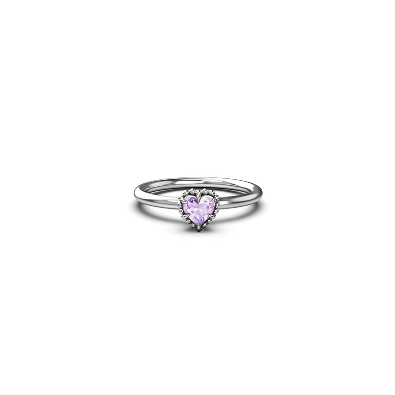 Stolen Girlfriends Club Dahlia's Heart Ring - Pink Amethyst - Ring - Walker & Hall