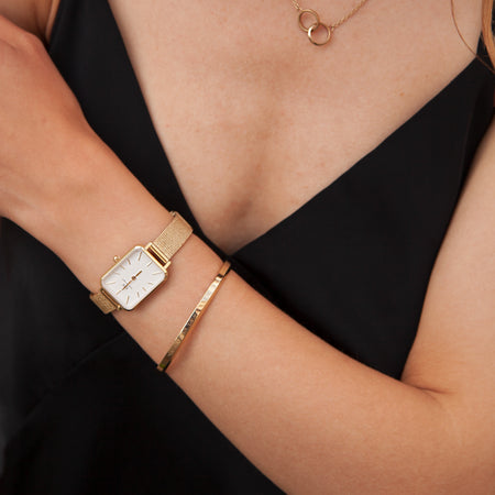 Daniel Wellington Quadro Pressed Evergold Watch - White - Watch - Walker & Hall