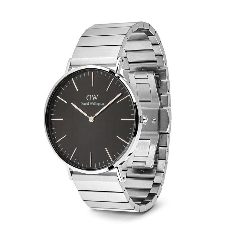 Daniel Wellington Classic Piano Link Onyx Silver Watch-Watch-Walker & Hall