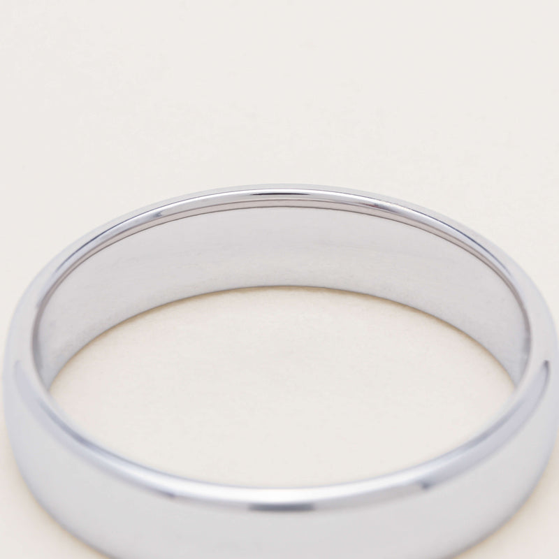 9ct White Gold 5mm Square Profile Band - Ring - Walker & Hall