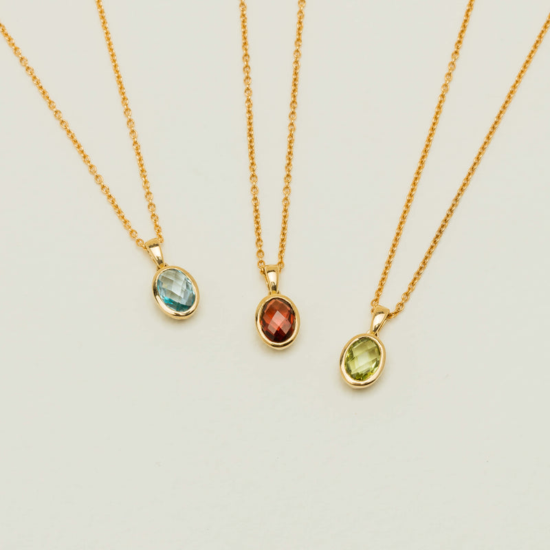 9ct Yellow Gold Peridot Iris Pendant - Necklace - Walker & Hall