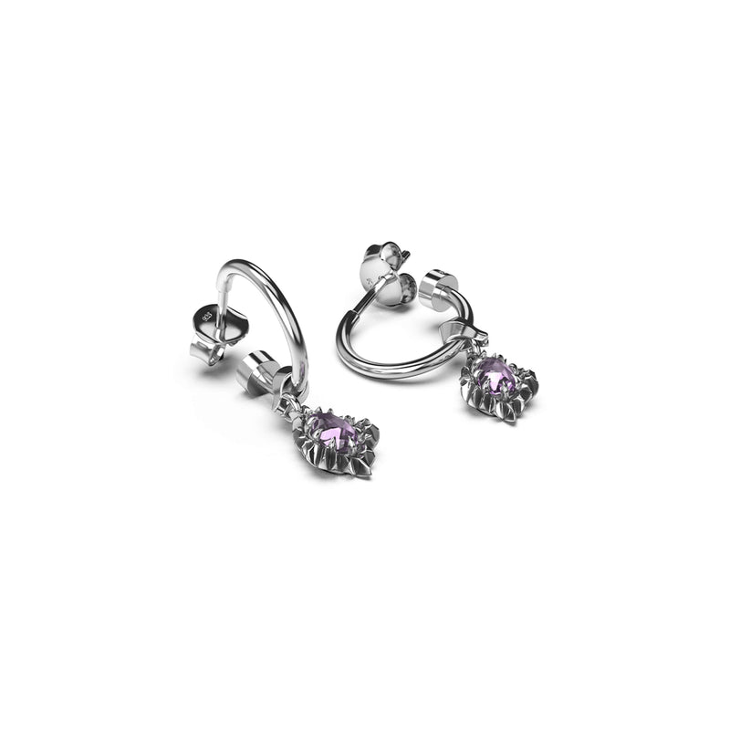 Stolen Girlfriends Club Jagged Teardrop Earrings - Amethyst - Earrings - Walker & Hall