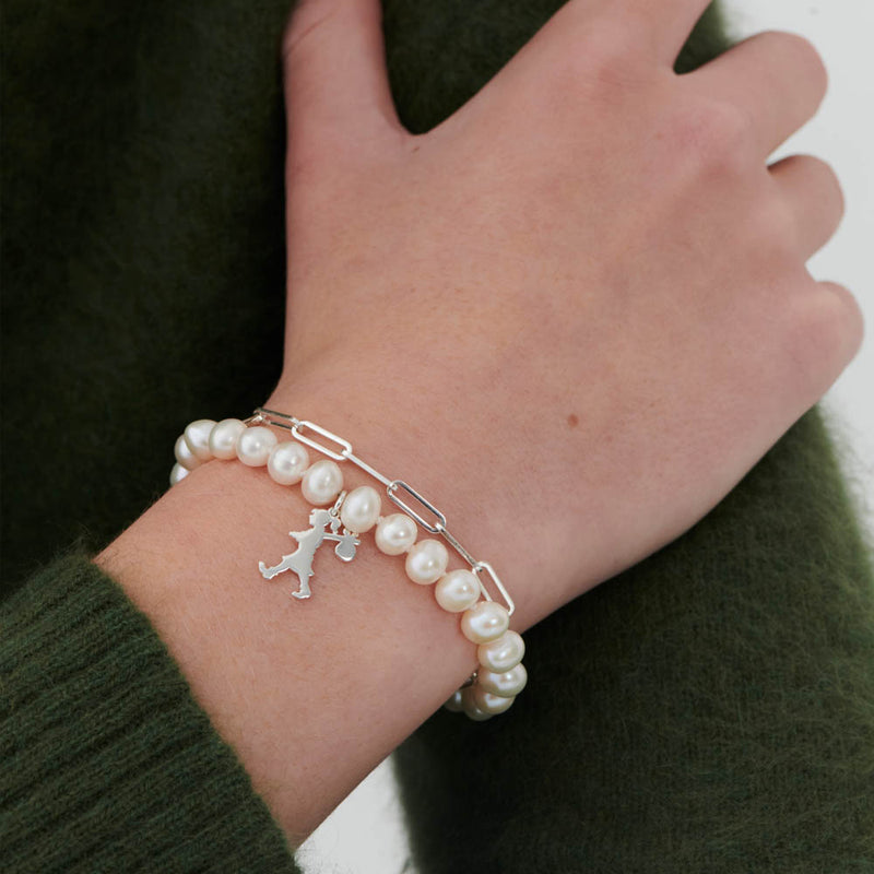 Karen Walker Girl With All The Pearls & Chain Bracelet-Bracelet-Walker & Hall