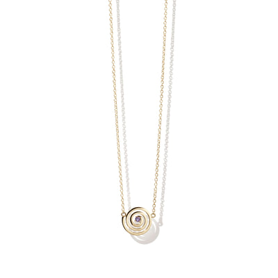 Meadowlark Amethyst Spiral Necklace - Gold Plated-Necklace-Walker & Hall
