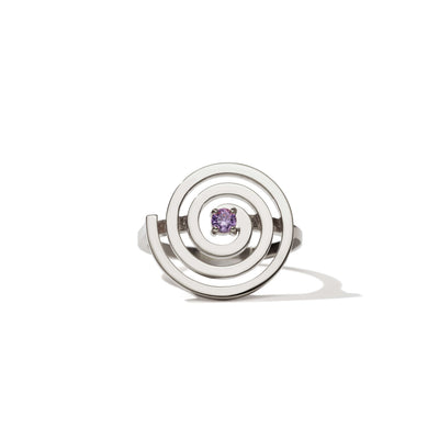 Meadowlark Amethyst Spiral Ring Set - Sterling Silver-Ring-Walker & Hall