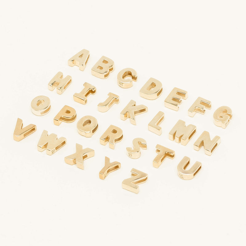 9ct Yellow Gold Noted Letter - Necklace - Walker & Hall
