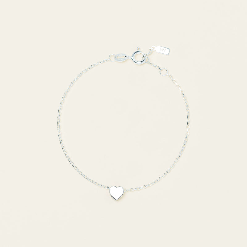Sterling Silver Noted Heart Charm - Necklace - Walker & Hall
