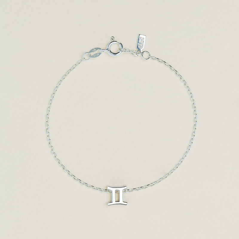 Sterling Silver Noted Zodiac Bracelet (Charm + Chain) - Necklace - Walker & Hall