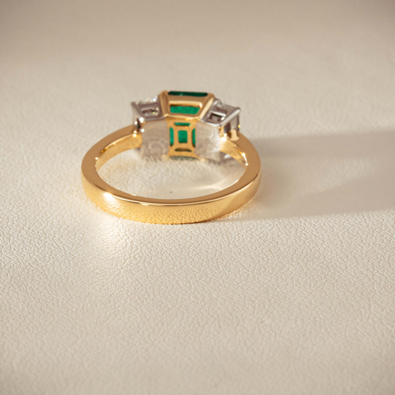 18ct Yellow Gold 1.39ct Emerald & Diamond Odyssey Ring - Ring - Walker & Hall