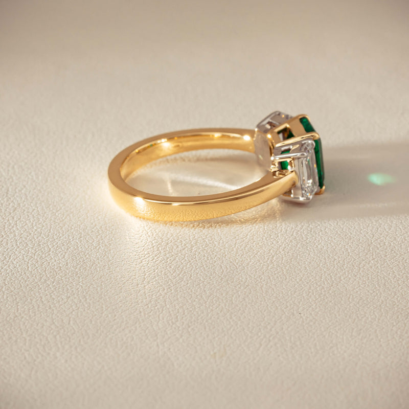 18ct Yellow Gold 1.39ct Emerald & Diamond Odyssey Ring - Ring - Walker & Hall