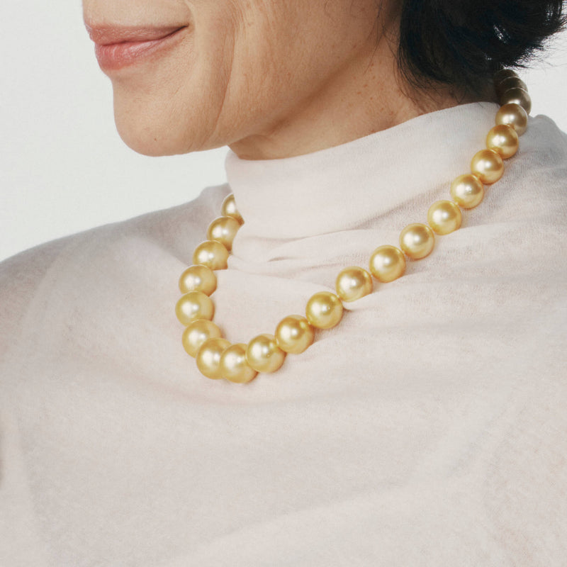 9ct Yellow Gold Golden South Sea Pearl Strand-Necklace-Walker & Hall