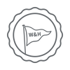 Quality guarantee icon with Walker & Hall flag inside a seal