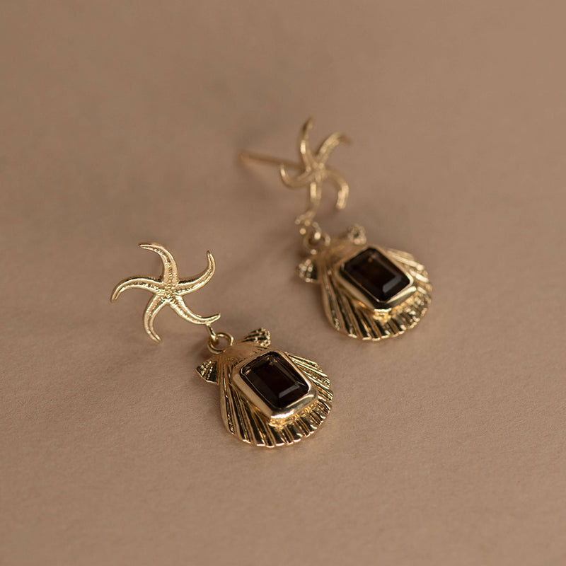 Zoe & Morgan Alara Earrings - Gold Vermeil & Smoky Quartz - Earrings - Walker & Hall