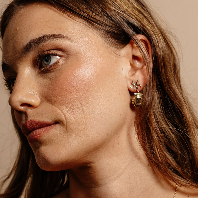Zoe & Morgan Alara Earrings - Gold Vermeil & Smoky Quartz - Earrings - Walker & Hall