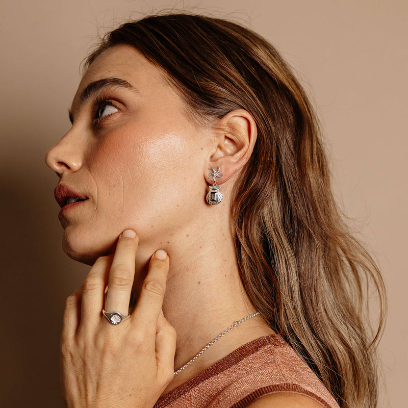 Zoe & Morgan Alara Earrings - Silver & Smoky Quartz - Earrings - Walker & Hall