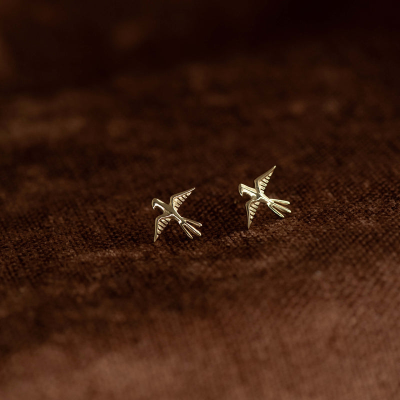 Zoe & Morgan Birds of a Feather Studs - Gold Vermeil - Earrings - Walker & Hall