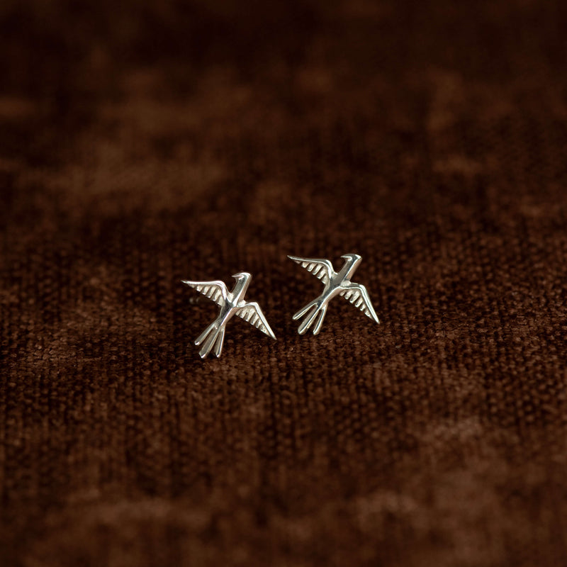 Zoe & Morgan Birds of a Feather Studs - Sterling Silver - Earrings - Walker & Hall