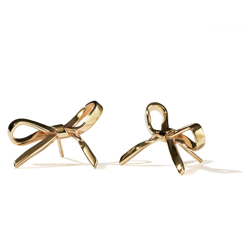 Meadowlark Bow Earrings - Gold Plated-Earrings-Walker & Hall