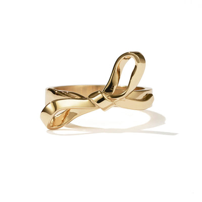 Meadowlark Bow Ring - 9ct Yellow Gold-Ring-Walker & Hall
