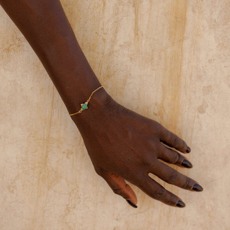 Zoe & Morgan Farah Bracelet - Gold Vermeil & Emerald